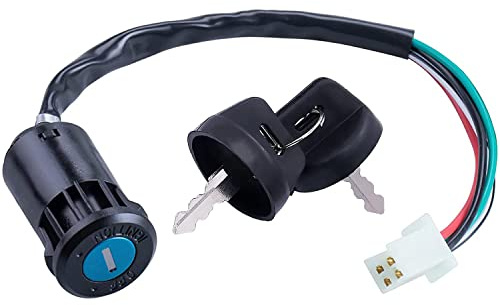 Greluma 1 Pz Moto 4 fili interruttore a chiave di accensione con cappuccio per 50cc 70cc 90cc 110cc 125cc 150cc 200cc 250cc Taotao Sunl ATV Quad Dirt Pocket Bike Scooter elettrico