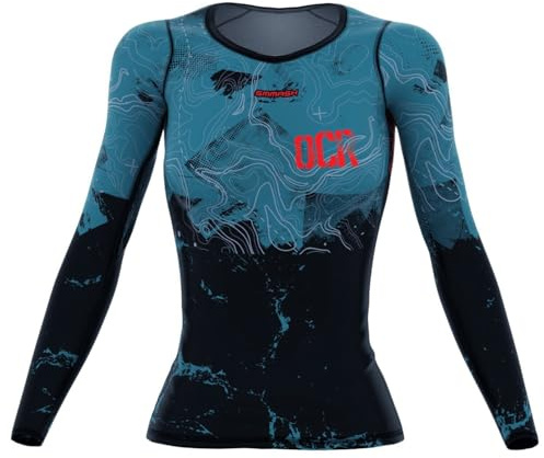 SMMASH Maglietta a compressione da donna a maniche lunghe, maglietta funzionale per sport all'aperto OCR cross-training fitness yoga palestra, maglietta traspirante a maniche lunghe, abbigliamento