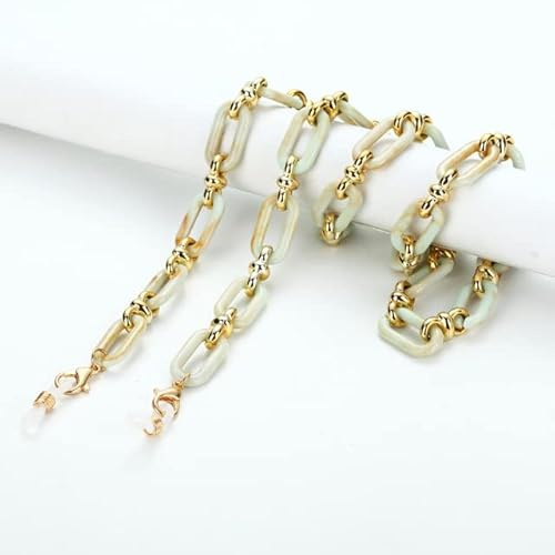 SOREZE Acrylique Bouton chaîne Lunettes Lunettes chaîne Femmes Anti-Perte Masque Suspendu Lunettes de Soleil lanières Tenir Cordon Sangle Corde Collier