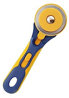 SagaSave Cutter rotatif ergonomique avec poignée souple, accessoires de couture parfaits pour couper le tissu, le cuir, le papier, le matelassage, les travaux manuels, 60 mm