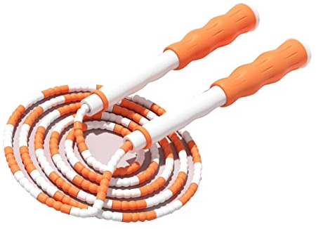 Segmenterat Hopprep, Klassiska Hopprep med Pärlor Mjukt Hopprep med Pärlor för Barn och Studenter (Orange)