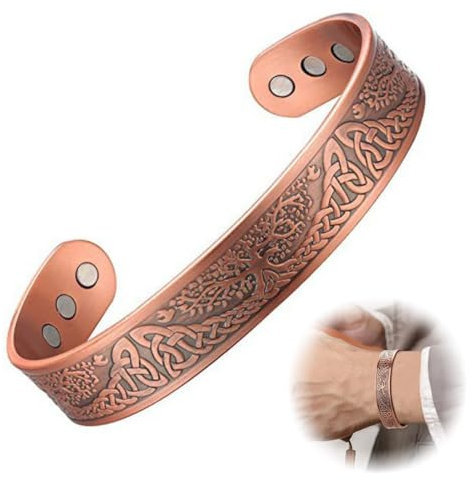 Kupfer-Armband für Männer und Frauen, Magnetarmband für Damen und Herren,Kupfer Magnetarmband Bronzierte Magnetisches Armband Verstellbarer Kupfer Magnet Armreif für Damen und Herren