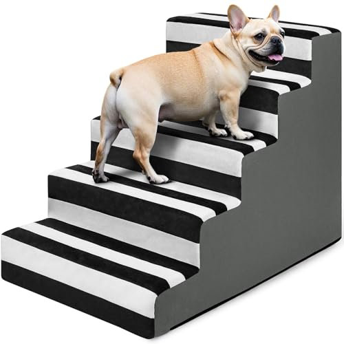 Pawk Hundetreppe Haustiertreppe, fürs mit abnehmbarem Bezug, 3 Stufen hochdichtem Schaumstoff für kleine Hunde und Katzen, rutschfeste Hunderampe mit Reißverschlussfunktion, 45 x 56 x 75 cm