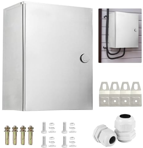 Caja Cuadro Electrico Metalicas Exterior, Caja Eléctrica de Acero Inoxidable Gabinete Eléctrico Caja de Distribución Montada en la pared con Cerradura caja de Conexiones Metálica (30x25x14)