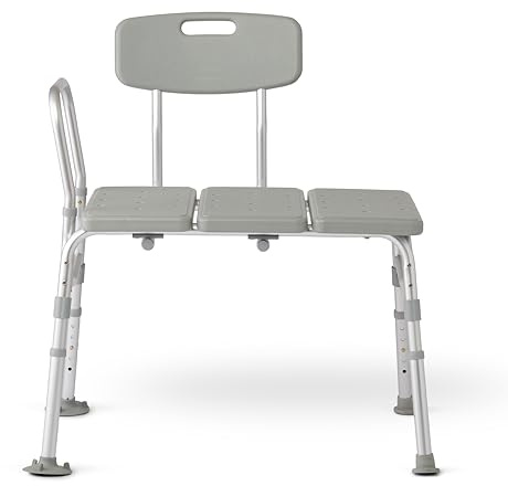 Dr. Dunley Tub Transfer Bench, 400 lb Capacity Bath & Shower Seat, Tool-Free Assembly, Anti-Slip Suction Feet, Lightweight Frame, for Seniors & Mobility Assistance