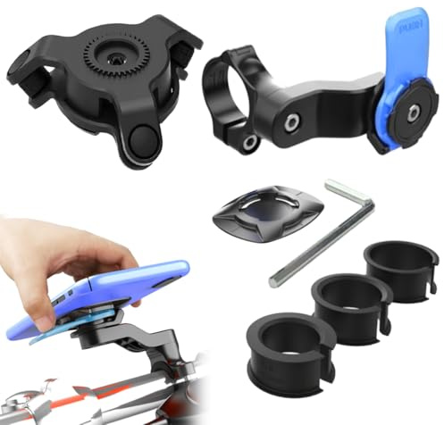 Supporto Manubrio per Moto, Porta Cellulare Bici Universale Supporto per Bicicletta E Moto, Staccabile & Universale Ruotabile A 360, per Tapis Roulant, Bicicletta Manubrio