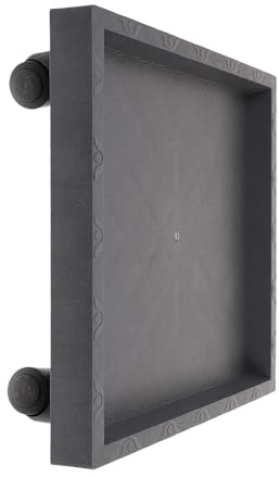 HOMSFOU Porta Piante con Ruote Quadrato in Materiale Spesso Grigio, Supporto Mobile per Vasi di Fiori con Base Rinforzata e Ruote Girevoli per Giardino e Interno, Carrello Portafiori