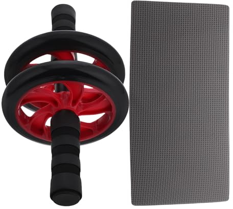 DIYEAH Roue Abdominale Silencieuse Rouge pour Hommes et Femmes, Équipement D’exercice Abdominal Portable, Rouleau Ventral Compact pour Entraînement Tronc à Domicile Extérieur