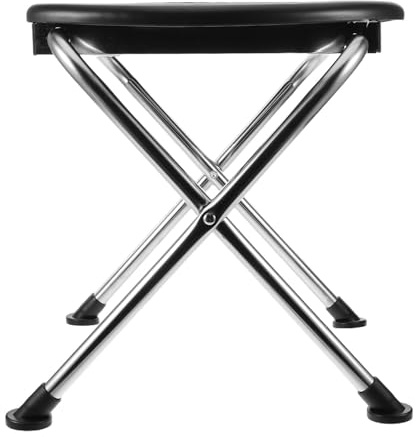 GATHINESS Silla de Inodoro Portátil Estructura Resistente de Acero Inoxidable Plegable con Asiento Acolchado y Diseño Elevado para Camping y Emergencias