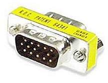 VGA Gender Changer HD15, M/M Thin