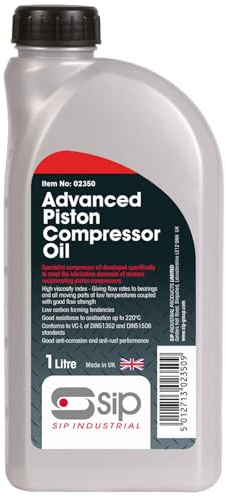 SIP 1L Advanced Piston Air Compressor Oil, Lubricating Oil for Piston Type Compressors