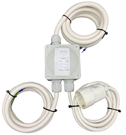 Power Splitter Küchenanschlussbox 1/2 / 3/5 / 10 m Küchenanschlussverteiler 3-Fach für Kochfeld & Backofen an Herdanschlussdose - Splitter Box Verteiler Montagehilfe Meter, Größe: 3m