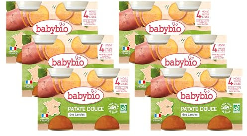 Babybio - Petits pots - Patate Douce - 2x130g - 4+ mois - BIO - Lot de 6
