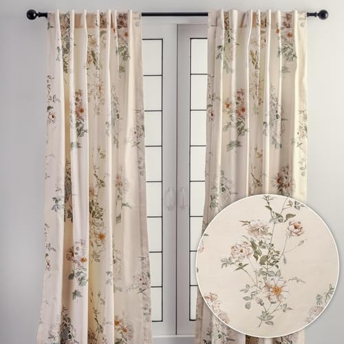 Maison d' Hermine Curtains for Living Room 100% Cotton 96 inch Length Two Panel Light Filtering Curtains for Windows with Rod and Loop Pockets Gifts for Mothers Day (Villette - Dove Grey, 50W x 96L)