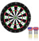 HIUOUIH Dartscheibe Steeldart Dartboard Set Profi Dartscheiben mit 6 Steeldart Dartpfeile Metallspitze Steeldartscheibe für Drinnen und Draußen