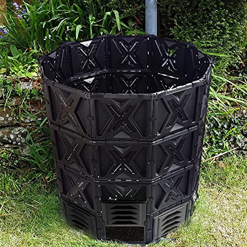 Bidone per compostaggio da giardino, bidone per compost grande da 720 l, migliora l'efficienza di compostaggio e fermentazione, montaggio facile/senza BPA/robusto/bicchiere per compost da esterno