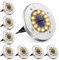 GIGALUMI Solar Bodenleuchten 12 LEDs 8 Stück Solarleuchten Warmweiß Gartenleuchten Edelstahl Wasserdicht für außen, Garten, Terrasse, Rasen, Hof, Gehweg