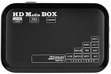Full HD Mini Box Media Player 1080P Support USB RMVB AVI MKV, Small Size Beautiful Appearance, Strong Compatibility (UK Plug)