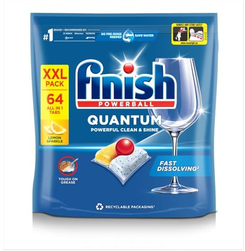 Finish Quantum All in One Lemon Dishwasher Tablets 64pk