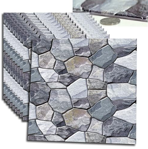 3d wandpaneel selbstklebend,Retro Tapeten 30x30cm Wandaufkleber Wasserdicht Wandtapete Klebetapete für Küche Schlafzimmer Badezimmer Wohnzimmer