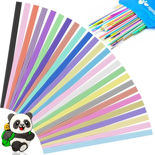 Yungden 250 Piezas Filamento Bolígrafo 3D para 3Doodler Start+ Lapiz, 25 Colores 2.5 mm PCL Baja Temperatura Recargas Boli 3D, Cada Color 15 cm x 10 Piezas