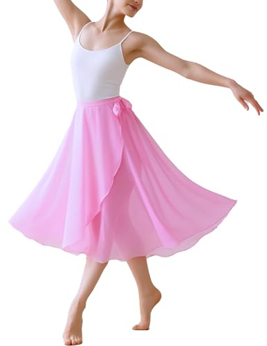 Lusofie Falda Ballet Mujer Larga Transparente de Tutú Rosa Falda de Gasa con Tutú Azul con Cinturón Ajustable Mujer para Todo Tipo de Baile Falda Flamenco Niña