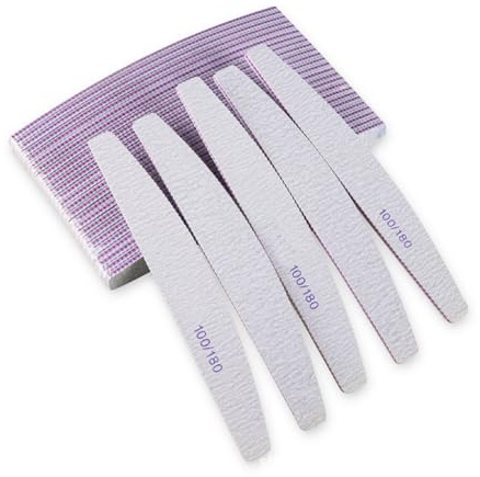 PIQIUQIU 20 lime professionali per unghie, 100/180 grana su entrambi i lati, 17,8 x 2,8 cm, lavabili, per unghie, bifacciali, parrucchiere, animali domestici
