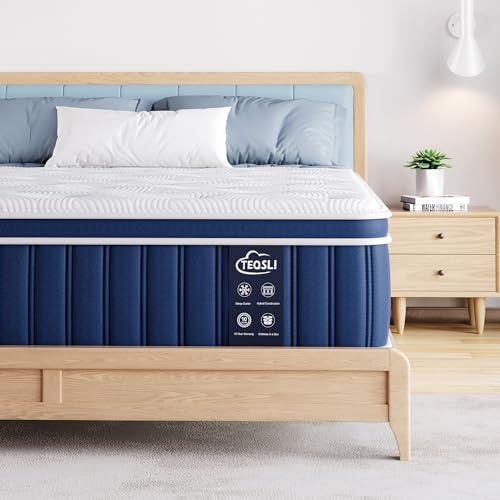 TeQsli Gel Federkernmatratze 160x200 cm Höhe 25 cm Gel Memory Schaum Taschenfederkernmatratze für Druckentlastung, Orthopädische & Ergonomische 9-Zonen Matratze H3, Öko-Tex & CertiPUR Zertifiziert