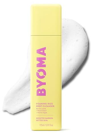 BYOMA Foaming Rice Deep Cleanser (175ml) Hydrating Gel to Foam Cleanser with Ceramides, Rice Extract & Marine Algae – Deep Cleansing, Non-Drying, Antioxidant-Rich, Vegan, Fragrance & Alcohol Free