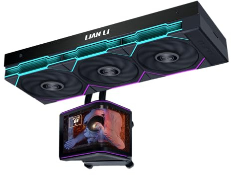 LIAN LI HydroShift II OLED Curved 360 TL Flex AIO Cooler-Black-HS2OLDC36TB | Motorized 6.67-inch 2K 60Hz OLED 360mm AIO , 3x120mm TL Flex Fans, 3D Animation Effects, Intel LGA 1851/1700, AMD AM5/4