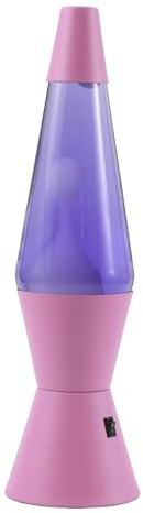 I-TOTAL® - LED-Lavalampe – Modernes Design mit fließendem Blaseneffekt, geringer Energieverbrauch, integriertes LED-Licht, 37 cm (Violetter Sockel, violette Flüssigkeit, weißes Wachs)