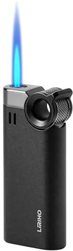Windproof Jet Flame Torch Lighter Gas Butane Refillable, Unique Rocker Arm Type Igniter (Gas not Included)