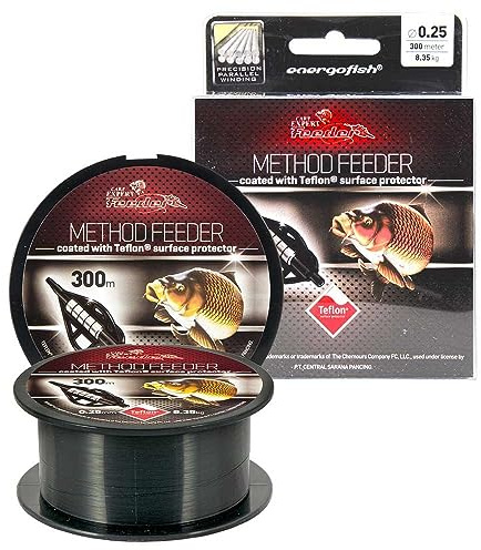 CARP EXPERT Method Feeder Teflon Schnur 300m 0,25mm 8,35kg Monofile Schnur Mono Feederschnur