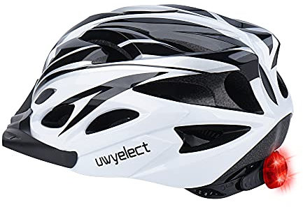 uwyelect Adult Bike Helmet with LED Light,Lightweight Integrally Sport Mountain Bicycle Helmet Adjustable Size 58 to 62CM for Men Women Cycling Helmet CPSC CE Safety Certified
