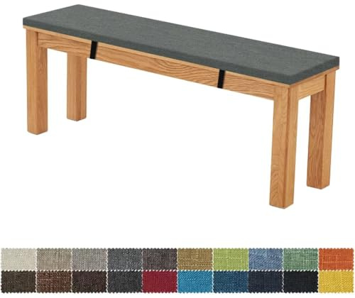 FIOVIP Bankauflage Bankkissen Sitzbankkissen 90X35X5CM Abnehmbar Waschbar Doppelt rutschfest Hochelastischer Geeignet für Gartenbänke, Schaukeln, Terrassen, Innenbänke(Tiefes Warmes Grau)