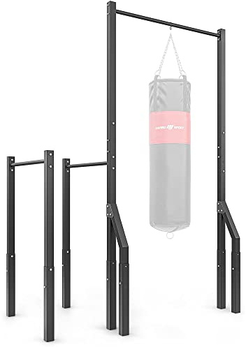 Marbo Sport Klimmzugstange mit Boxsackhalterung und langen Dip-Stangen MO-Z2, OUTDOOR, stabile langlebige Konstruktion pulverbeschichtet, Tragfähigkeit bis 110kg, massive Metallprofile, MADE IN EU