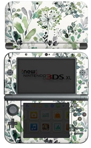 DeinDesign Skin kompatibel mit Nintendo New 3DS XL Folie Sticker Eukalyptus Wasserfarbe Blumen
