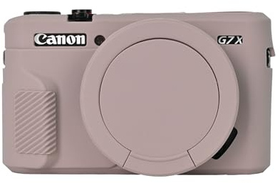 Aisnyho G7X Mark II Camera Case,Soft Silicone Protective Case Ultra-Thin Lightweight Cover for Canon PowerShot G7X Mark II Camera with Lens Cover (Lightgrey)