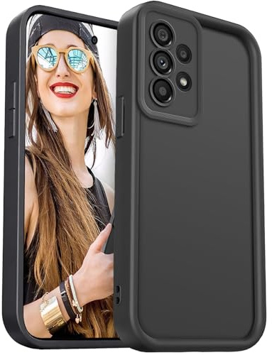 DESSEN Cover per Samsung Galaxy A53 5G - Silicone Custodia Antiurto Protezione Fotocamera Case Antishock Morbida TPU Bumper Resistente, Nero