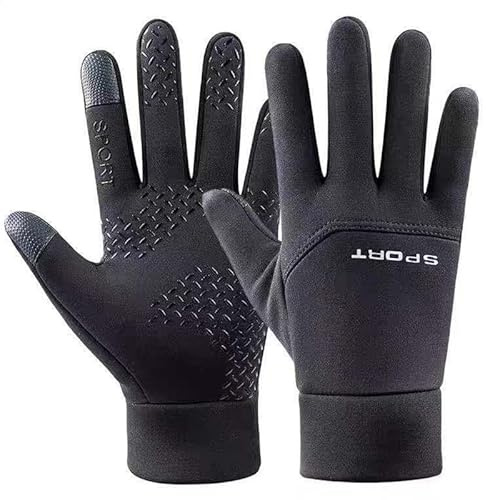 Onmargeen Kids Winter Gloves - Waterproof Thermal Touchscreen Sports Field Gloves for Football, Soccer, Rugby, Mountain Biking, Cycling, Running, Lacrosse and Much More (Black-XL)