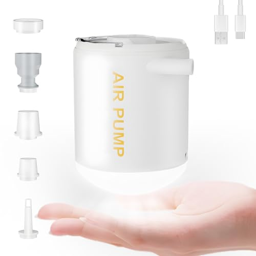 Pompa Ad Aria Elettrica, Mini Pompa Elettrica Portatile Pompa Elettrica Batteria per Barche Aeree, Galleggianti, Materassi Ad Aria Con Luce