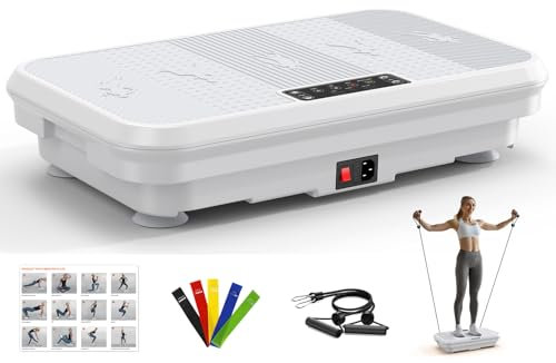 Máquina de ejercicio con placa de vibración 3D para drenaje linfático, placa de vibración de todo el cuerpo para pérdida de peso, capacidad de 330 libras, plataforma vibratoria para gimnasio en casa