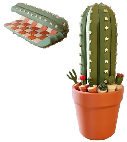 Jeu d'échecs Cactus | 32 pièces d'échecs enroulables | Échecs imprimés en 3D | Pièces Uniques et Amusantes en Forme de, Cadeau pour Les Amateurs de