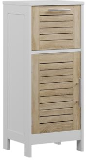 Vicco Midischrank Looma, Weiß/Eiche, 35 x 80 cm mit 1 Schublade