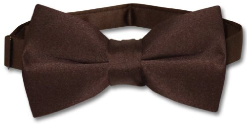 Vesuvio Napoli BOY'S BOWTIE Solid CHOCOLATE BROWN Color Youth Bow Tie
