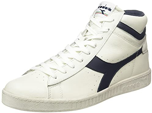 Diadora Game L High Waxed, Sneaker Unisex - Adulto, Bianco White Blue, 44.5 EU
