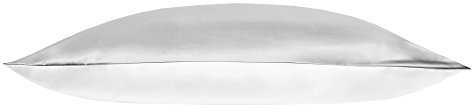 Jasmine Silk 100% Pure Mulberry Silk 19 Momme Charmeuse Silk Pillowcase With Cotton underside for Hair and Skin 1pc 50 x 75 cm Hypoallergenic Envelope Closure (Grey)