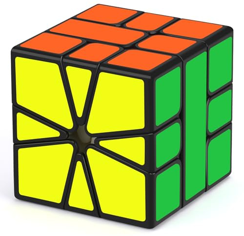 Maomaoyu Square 1 Cube, Velocità Square One Cube, Cubo Magico, Regali di Natale per Adulti e Bambini（Nero）