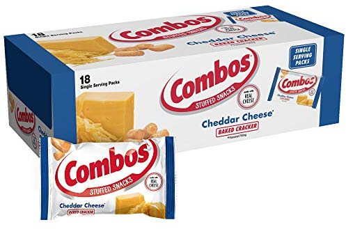 COMBOS Cheese Snacks - Cheddar Cheese Snack Bags 1.8 Ounce, Pack of 18, Baked Cracker Snack COMBOS Bulk Box