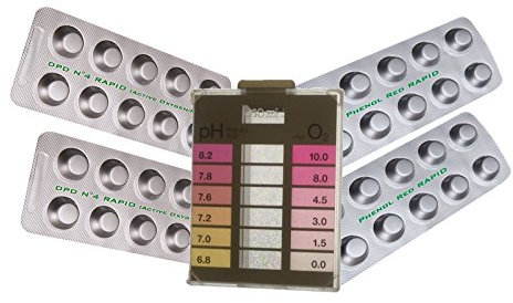 POWERHAUS24 Pooltester, Einkammertester Sauerstoff/pH mit 40 Tabletten